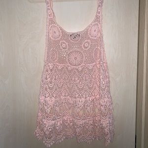 Lace embroidered tank